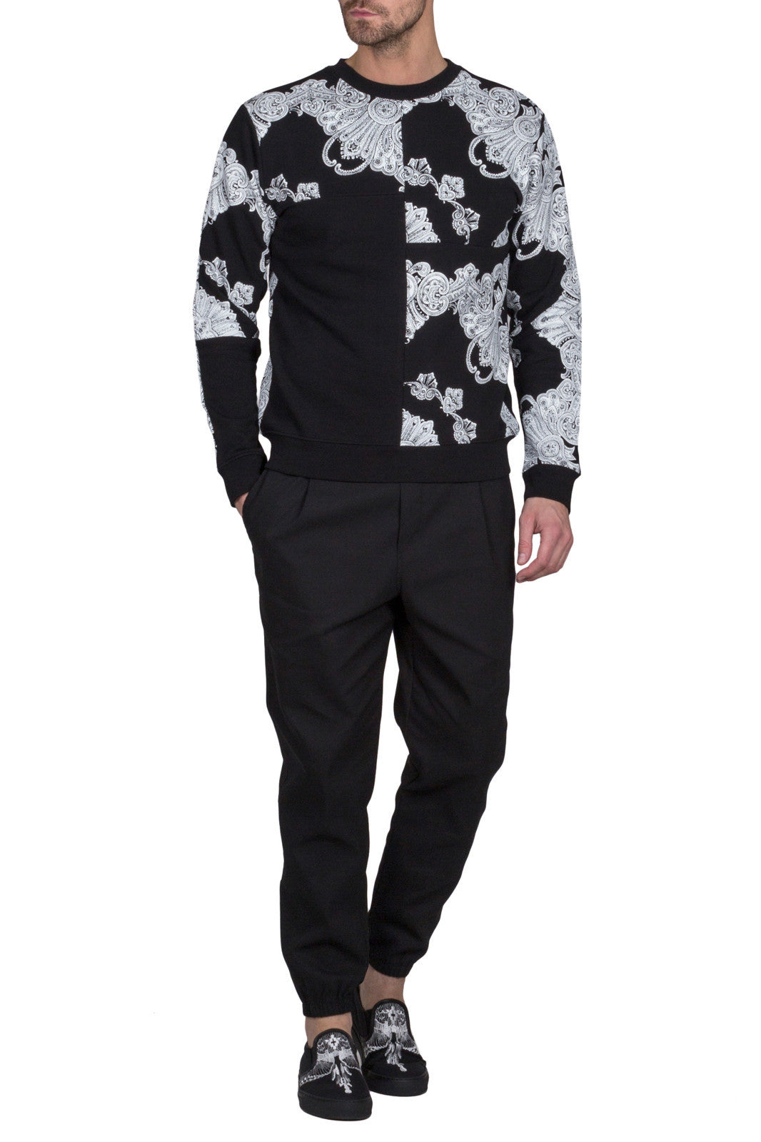 Black Scarf Paisley Sweatshirt