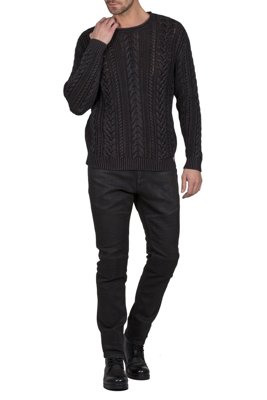 Cable Knit Cotton Sweat