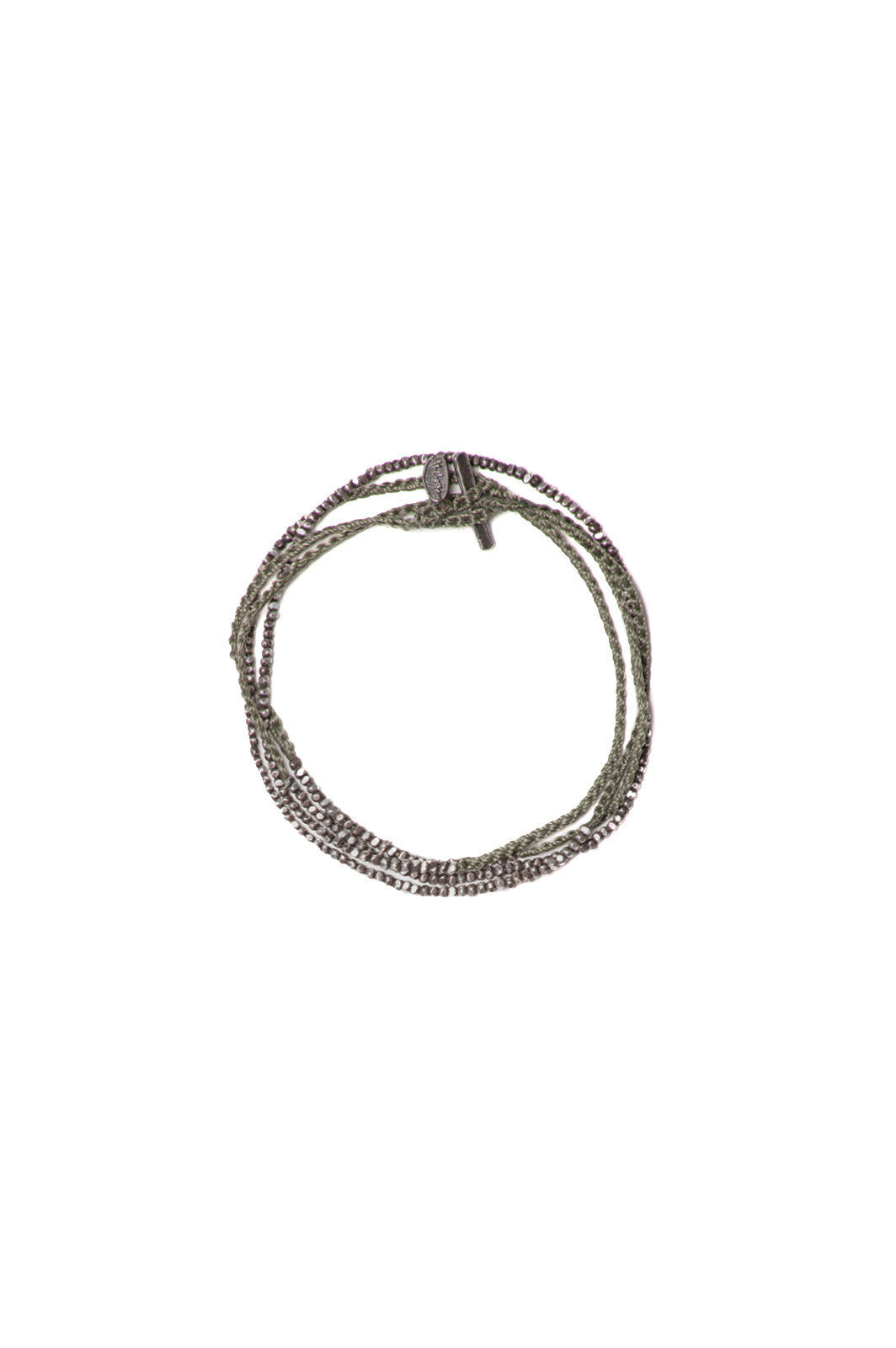 Oxidized Bead Braided Cord Necklace