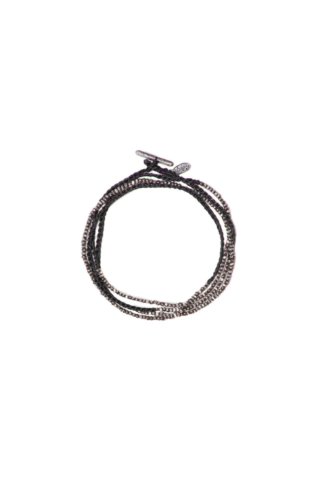 Oxidized Bead Braided Cord Necklace