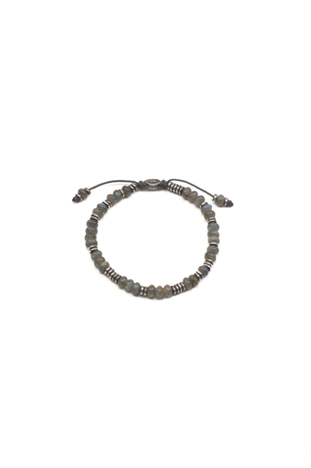 Templar Sterling Disc And Stacked Gemstone Bracelet