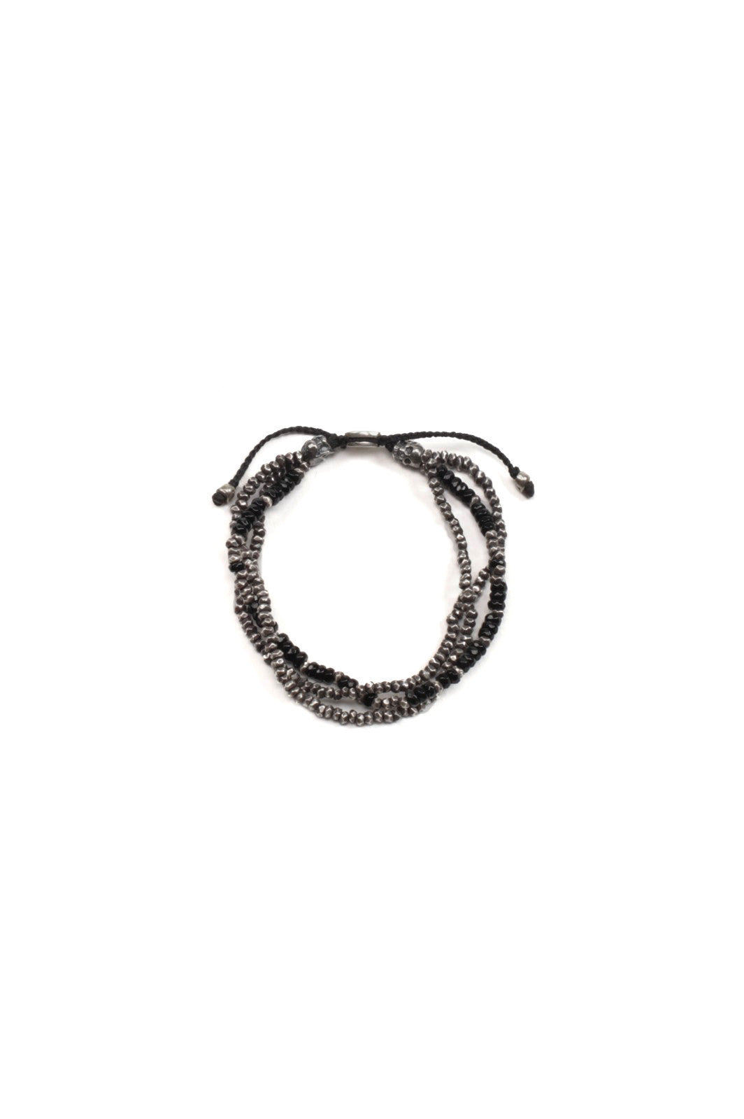 3 Stand Oxidized Bead Black Spinal Bracelet