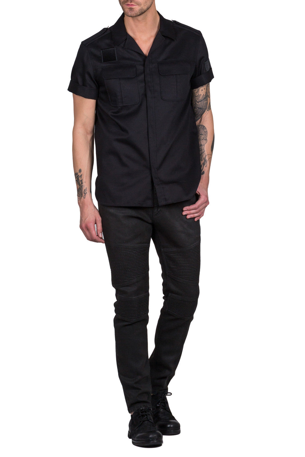 Roll Up Sleeve Military Shirt