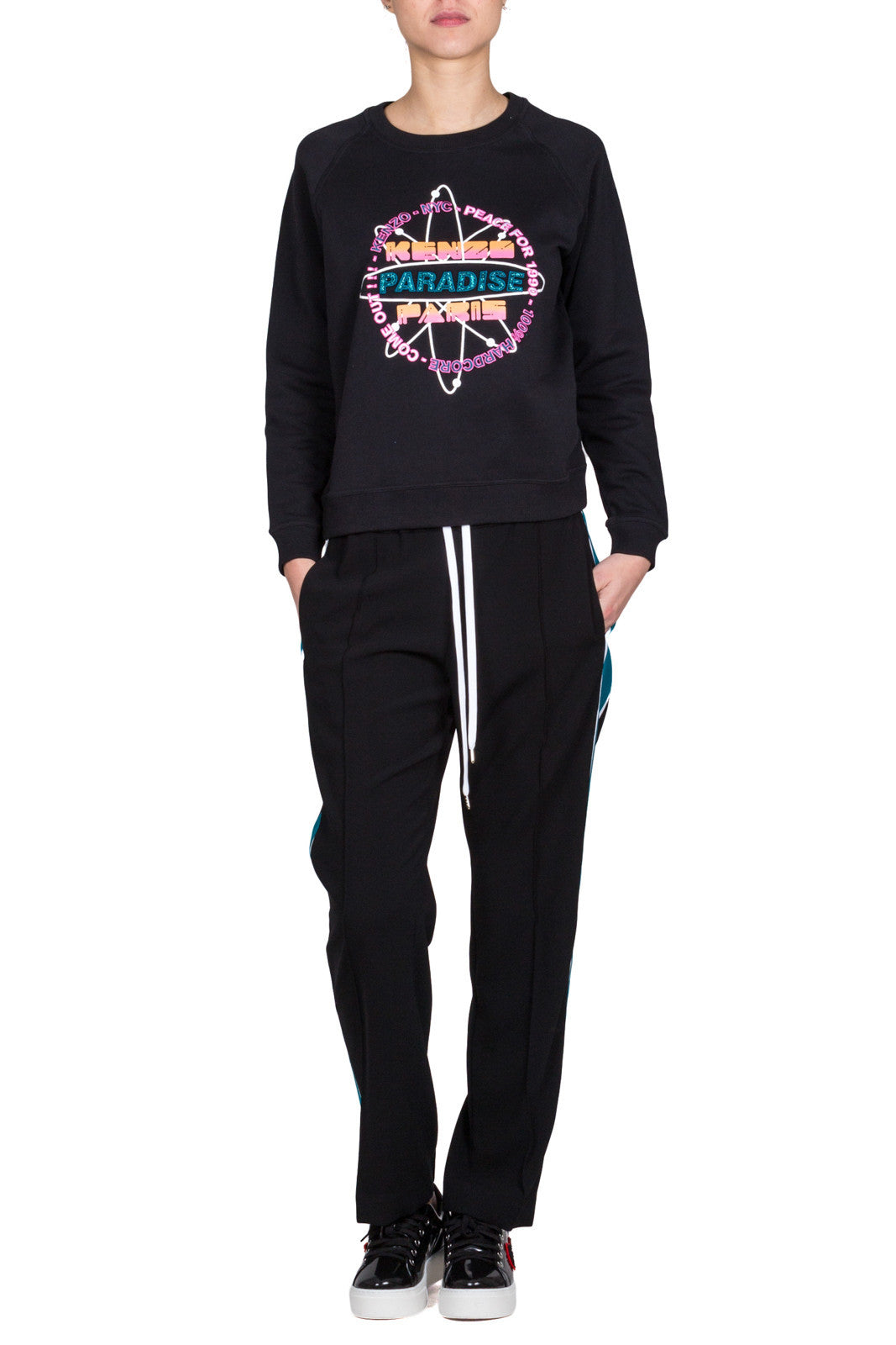 Satin Mid Waist Track Pant