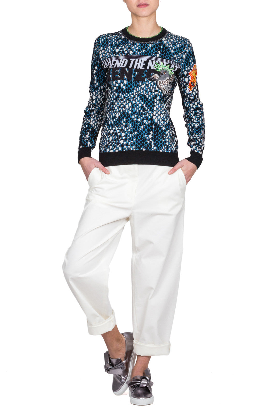 Snake Embroidered Sweater