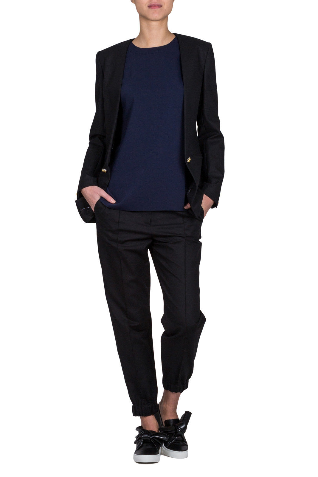 Collarless Open Blazer