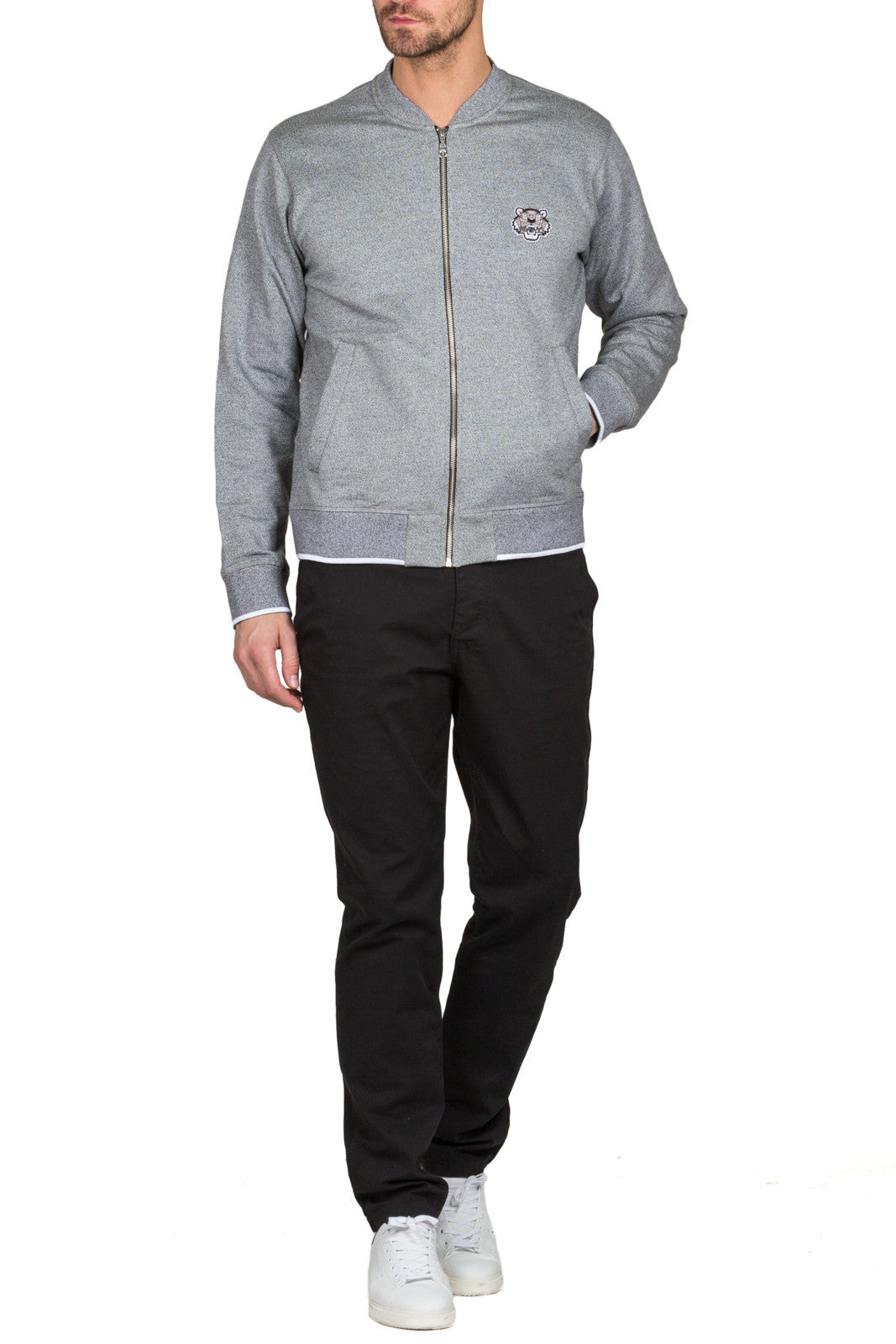 Zipped Tiger Crest Cardigan